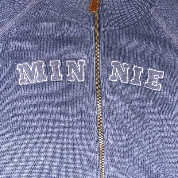 Disney World WDW Parks Full Zip Minnie Sweater Elbow Patches - size XL.    M - Picture 2 of 8